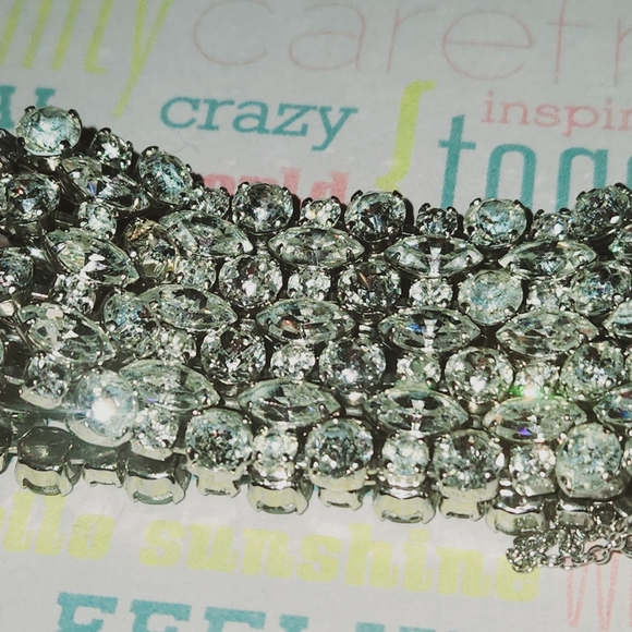 Chunky Stunning Clear Rhinestone  Designer Signer Sherman Bracelet Canada - Picture 11 of 11